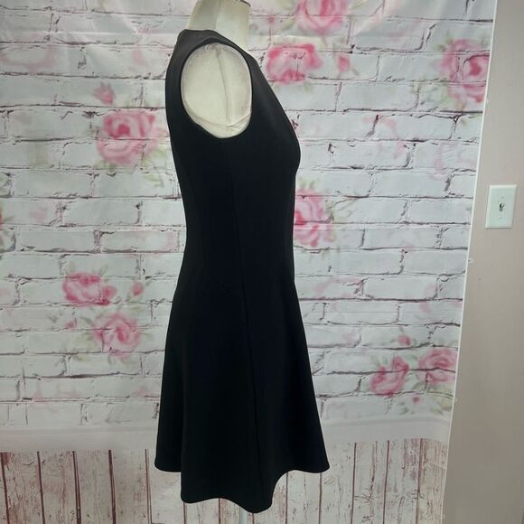 Kate spade black sleeveless rear gold zipper A-line dress size 2 - Picture 5 of 12